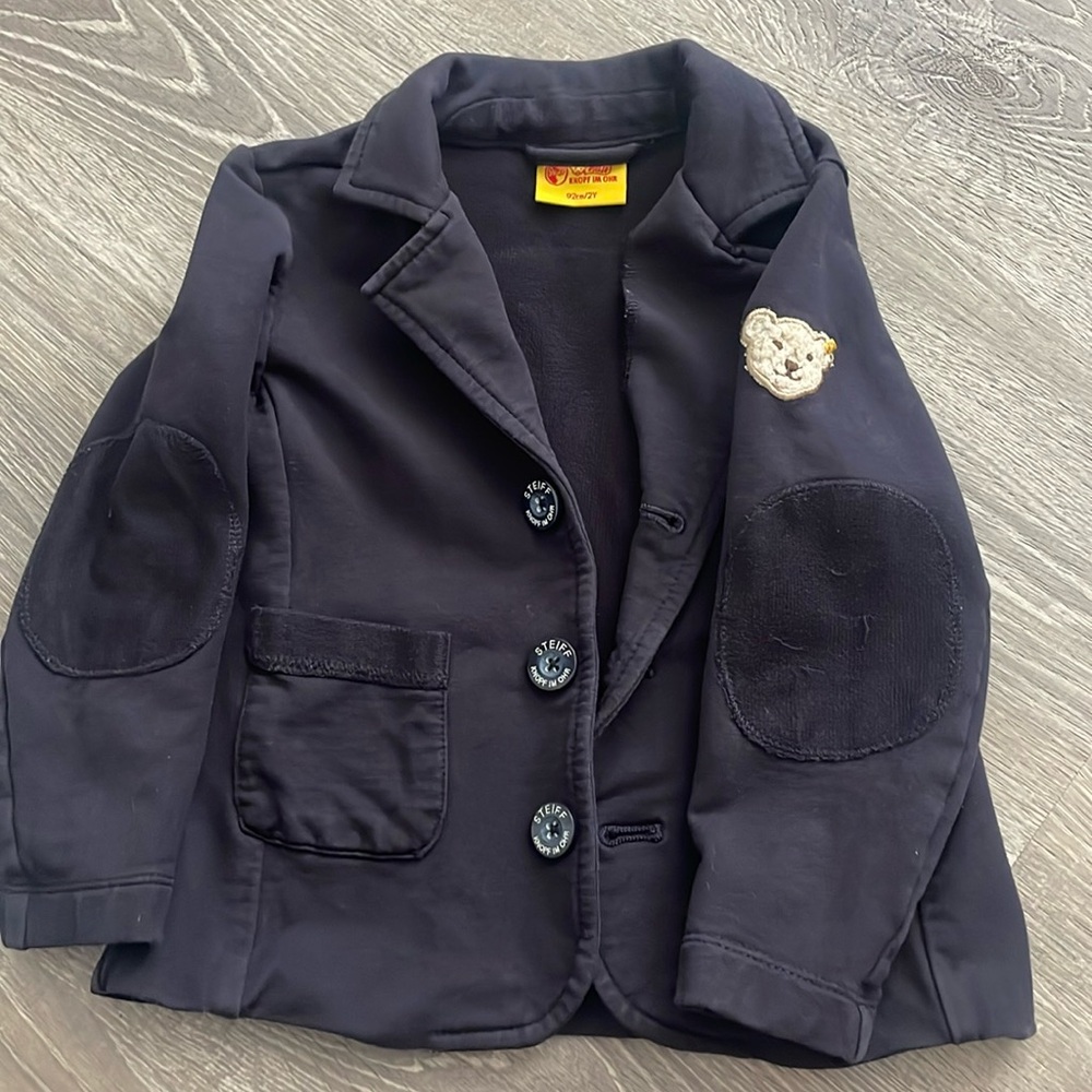 Toddler boy blazer brand “Steiff” with bear on left arm